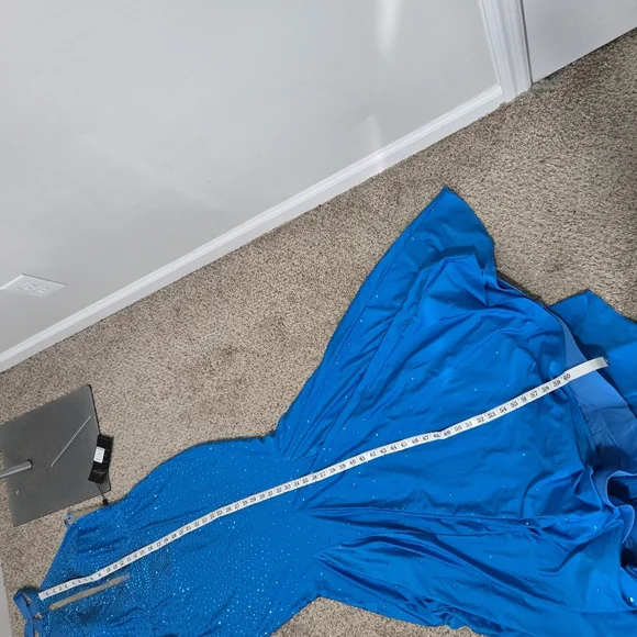 Johnathan Kayne Sky Blue Halter Mermaid Prom/Pageant Dress - Picture 11 of 14